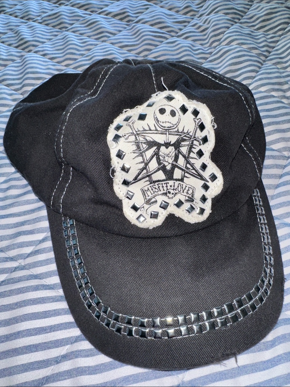 Disney Parks Nightmare Before Christmas Jack Skellington Cap Hat with Studs